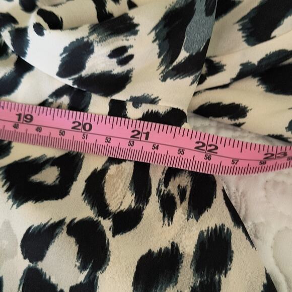 Zara Basic Leopard Print Top Women's Sz M Tan Black Layered Long Sleeve Pullover - Picture 9 of 16